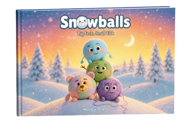 Snowballs Big Feels Small Talk hardcover book